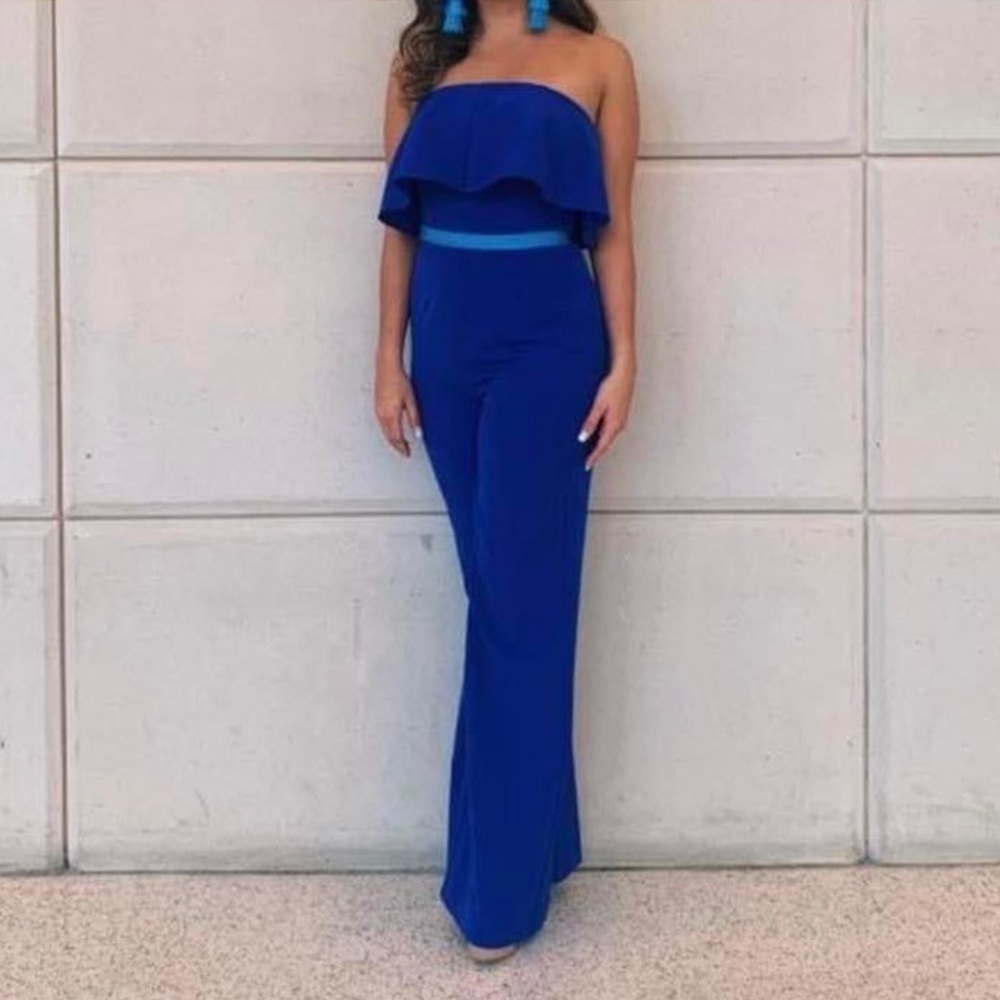 GUESS blue jumpsuit with belt- worn once